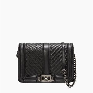 Chevron quilted small love crossbody